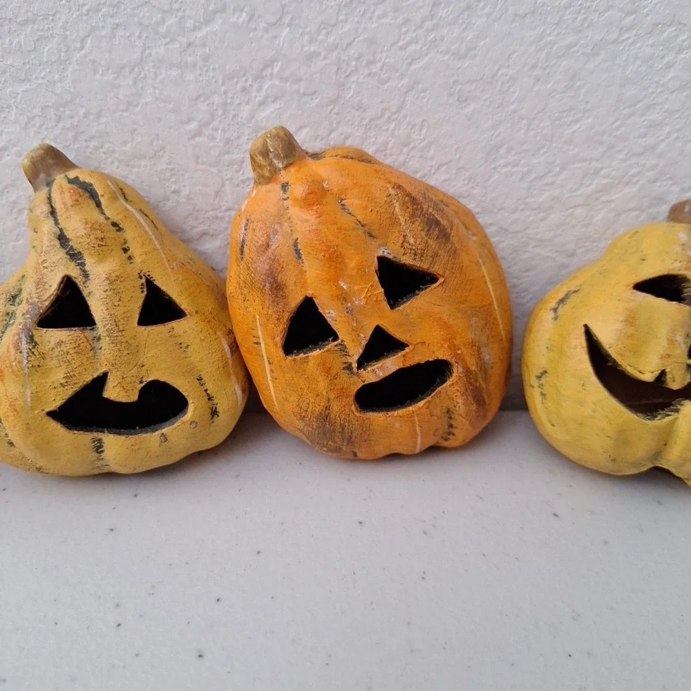 Vtg Inspired Halloween Creepy Pumpkin Heads 3